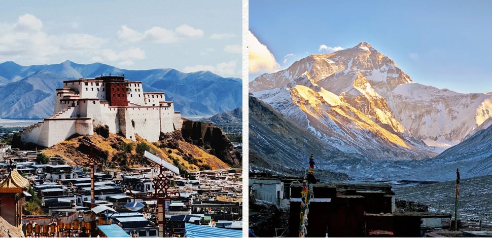 Entire Tibetan Regio-Tashilhunpo Monastery - The Largest Gelug Sect Monastery in Western Tibet, Everest Base Camp Sunset