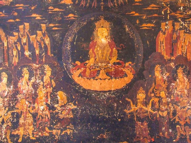 Baisha Murals in Lijiang showing a blend of Buddhism, Taoism and Naxi Dongba religious art