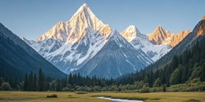 Snow peaks and alpine meadows in Changping Valley, Siguniang Mountain, with views of Yaomei Peak